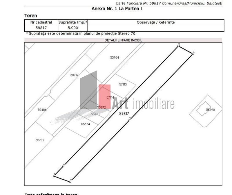 Balotesti, Dumbraveni, str. Erou Voicu Nicolae, 5000 mp la 25 euro mp,